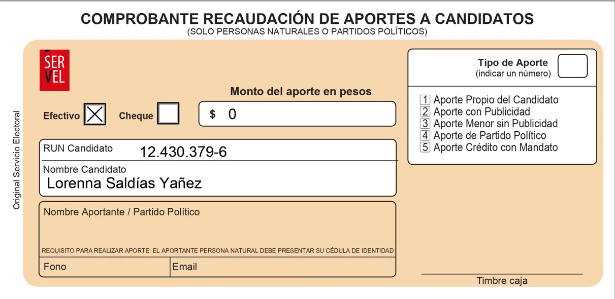 Ejemplo de comprobante de aporte